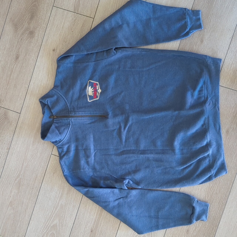 Coastal Culture Whistler 1/4 Zip Crew Sweatshirt, Medium, Blue